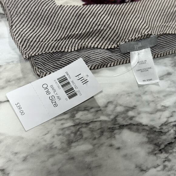 J.Jill Floral Garden Striped Square Scarf Rayon Sheer Lightweight 40” x 40” - Picture 8 of 8